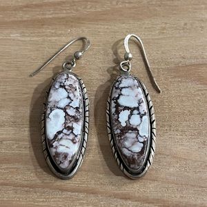 Sterling silver Navajo Wild Horse earrings
